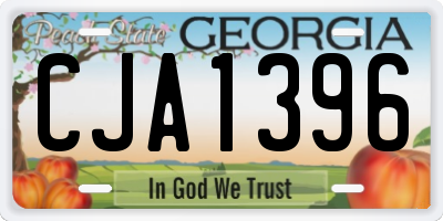 GA license plate CJA1396
