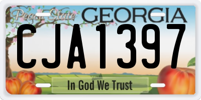 GA license plate CJA1397