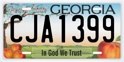 GA license plate CJA1399