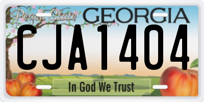 GA license plate CJA1404