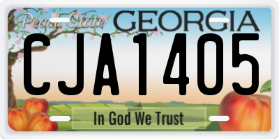 GA license plate CJA1405