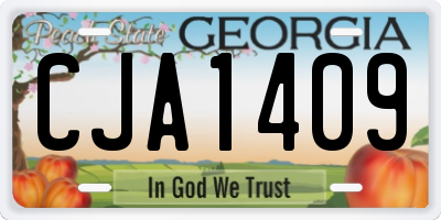 GA license plate CJA1409