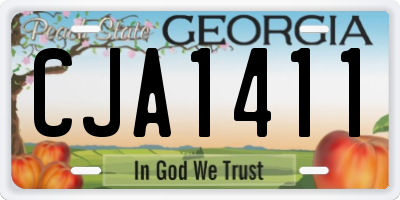 GA license plate CJA1411