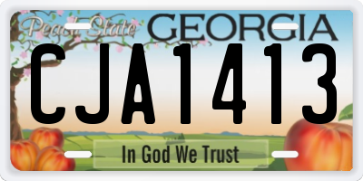GA license plate CJA1413