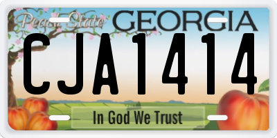 GA license plate CJA1414