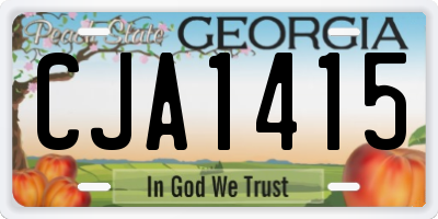 GA license plate CJA1415