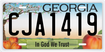 GA license plate CJA1419