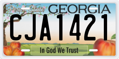 GA license plate CJA1421