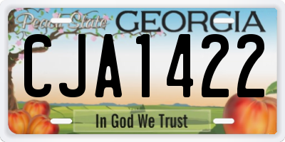 GA license plate CJA1422
