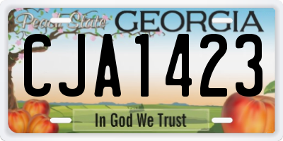 GA license plate CJA1423
