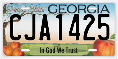 GA license plate CJA1425