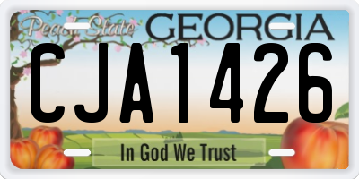 GA license plate CJA1426