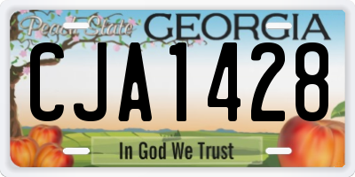 GA license plate CJA1428