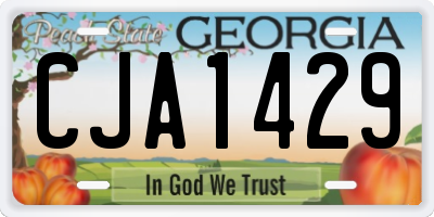 GA license plate CJA1429