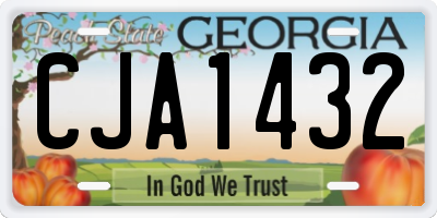 GA license plate CJA1432