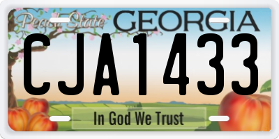 GA license plate CJA1433