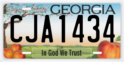 GA license plate CJA1434