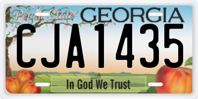 GA license plate CJA1435