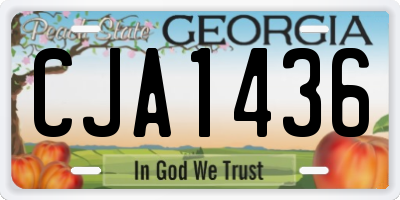 GA license plate CJA1436
