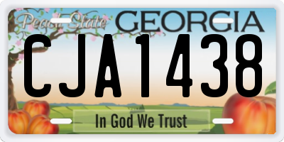 GA license plate CJA1438