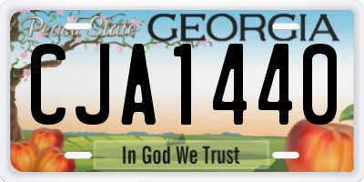 GA license plate CJA1440