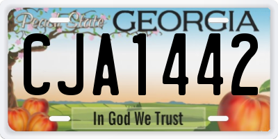 GA license plate CJA1442