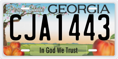 GA license plate CJA1443