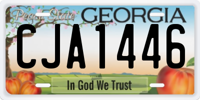 GA license plate CJA1446