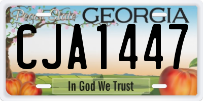 GA license plate CJA1447