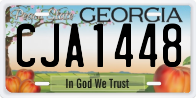 GA license plate CJA1448
