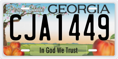GA license plate CJA1449