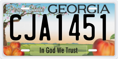 GA license plate CJA1451