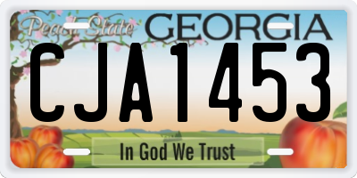 GA license plate CJA1453