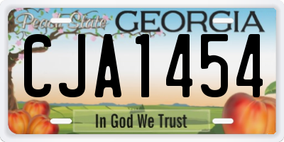 GA license plate CJA1454
