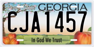 GA license plate CJA1457