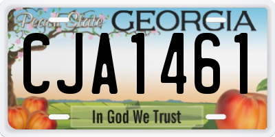 GA license plate CJA1461