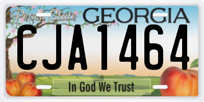 GA license plate CJA1464