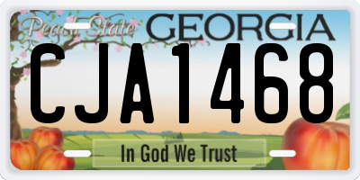 GA license plate CJA1468