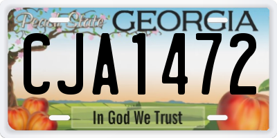 GA license plate CJA1472