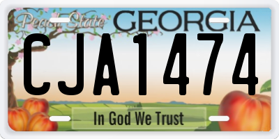 GA license plate CJA1474