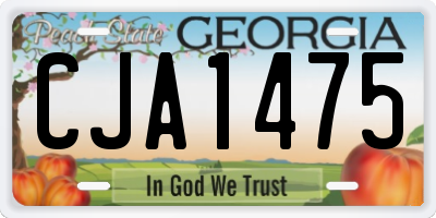 GA license plate CJA1475