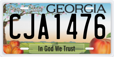 GA license plate CJA1476