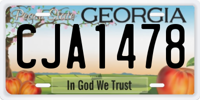 GA license plate CJA1478