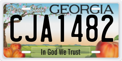 GA license plate CJA1482