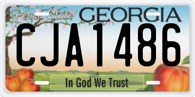 GA license plate CJA1486