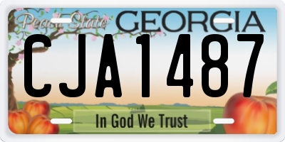 GA license plate CJA1487