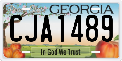 GA license plate CJA1489