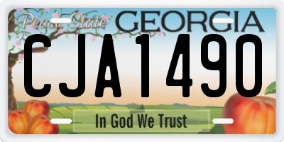 GA license plate CJA1490