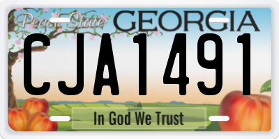 GA license plate CJA1491