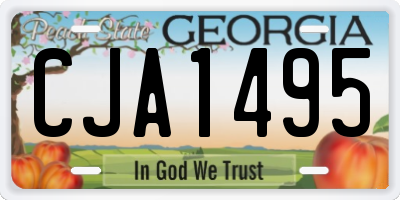 GA license plate CJA1495